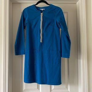 Long Sleeve Blue Cotton Dress